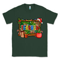 Sports Green christmas teacher and coffe cup with board Classic Tee - AdoDesignShop