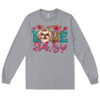 Heather Grey love shih tzus Long Sleeve Tee - Artiststas