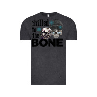 Vintage Black Chilled to the bone skull winter Vintage Tee - FaDigitalArtStudio