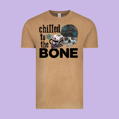 Chilled To The Bone Skull Winter Vintage Tee Designed By Fadigitalartstudio