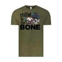 Vintage Olive Chilled to the bone skull winter Vintage Tee - FaDigitalArtStudio