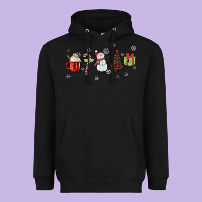Cartoon Christmas Characters Heavyweight Hoodie Designed By Maliassmallbusiness