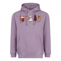 Lavender Cartoon Christmas Characters Heavyweight Hoodie - MaliasSmallBusiness