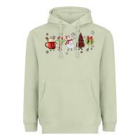 Matcha Cartoon Christmas Characters Heavyweight Hoodie - MaliasSmallBusiness