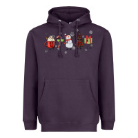Plum Cartoon Christmas Characters Heavyweight Hoodie - MaliasSmallBusiness