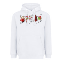 White Cartoon Christmas Characters Heavyweight Hoodie - MaliasSmallBusiness