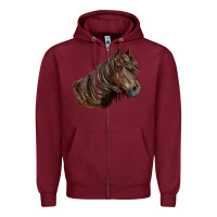 Burgundy missouri horse Zipper Hoodie - LillyAllenDesigns
