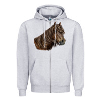 Heather Grey missouri horse Zipper Hoodie - LillyAllenDesigns