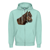 Seafoam missouri horse Zipper Hoodie - LillyAllenDesigns