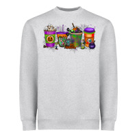 Heather Grey Halloween Coffee Drink Heavyweight Sweatshirt - RacoonDesign