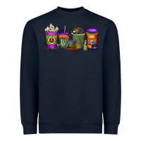 Navy Halloween Coffee Drink Heavyweight Sweatshirt - RacoonDesign