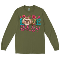 Army Green love shih tzus Long Sleeve Tee - Artiststas