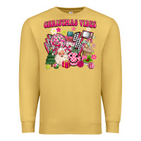 Antique Gold retro pink christmas vibes Premium Sweatshirt - MaliasSmallBusiness