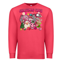 Cardinal retro pink christmas vibes Premium Sweatshirt - MaliasSmallBusiness