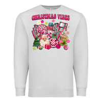 Dove Grey retro pink christmas vibes Premium Sweatshirt - MaliasSmallBusiness