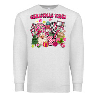 Oatmeal Heather retro pink christmas vibes Premium Sweatshirt - MaliasSmallBusiness