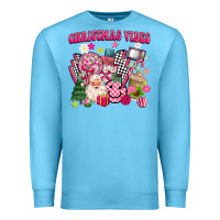 Ocean Blue retro pink christmas vibes Premium Sweatshirt - MaliasSmallBusiness