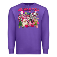 Purple retro pink christmas vibes Premium Sweatshirt - MaliasSmallBusiness