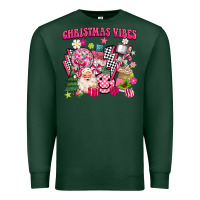 Sports Green retro pink christmas vibes Premium Sweatshirt - MaliasSmallBusiness