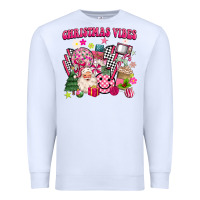 White retro pink christmas vibes Premium Sweatshirt - MaliasSmallBusiness