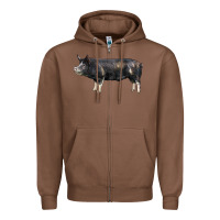 Chestnut berkshire pig Zipper Hoodie - LillyAllenDesigns
