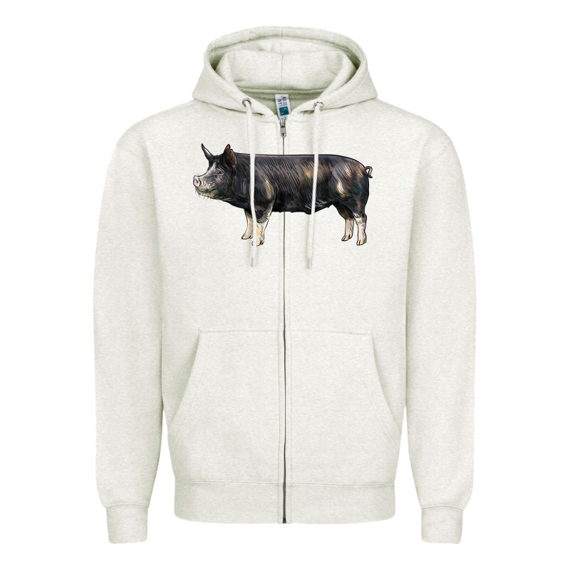 Berkshire Pig Zipper Hoodie by LillyAllenDesigns | Teevron