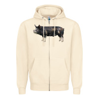 Sandshell berkshire pig Zipper Hoodie - LillyAllenDesigns