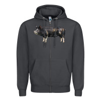 Smoke berkshire pig Zipper Hoodie - LillyAllenDesigns
