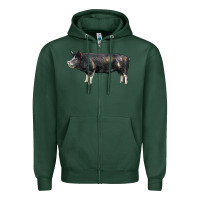 Sports Green berkshire pig Zipper Hoodie - LillyAllenDesigns