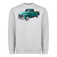 Heather Grey western truck left 34 view Heavyweight Sweatshirt - FaDigitalArtStudio