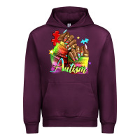 Mauve Wine Black woman Autism nails Urban Hoodie - NancyCooperArtShop