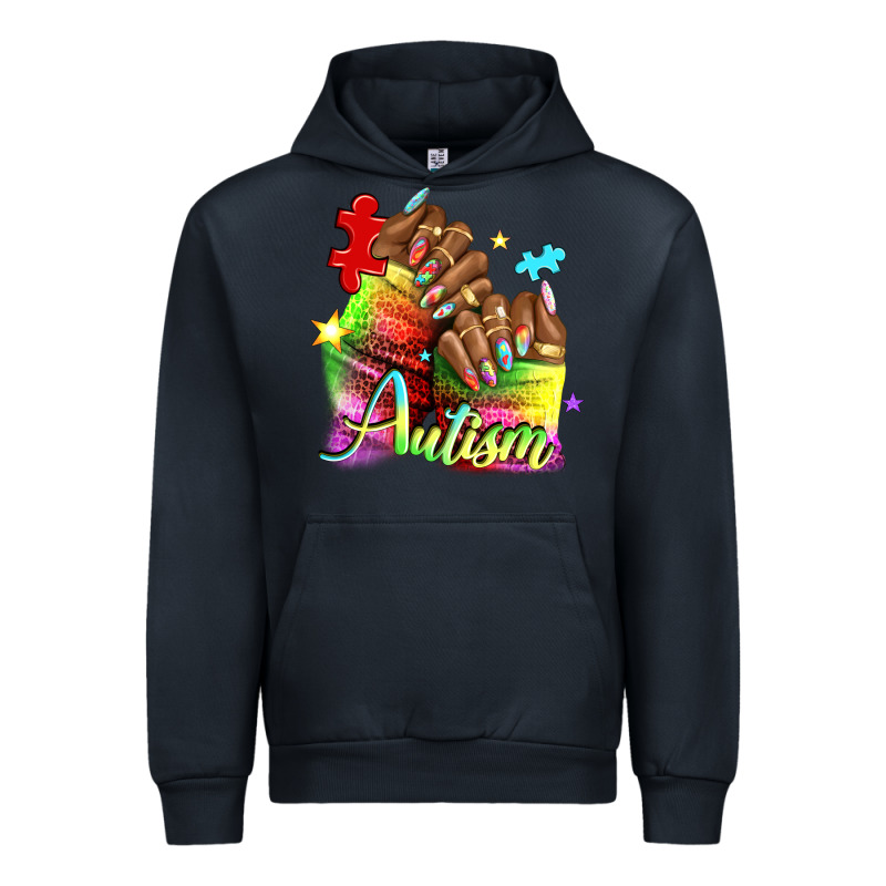 Black Woman Autism Nails Urban Hoodie by NancyCooperArtShop | Teevron