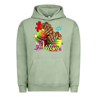 Pigment Oil Green Black woman Autism nails Urban Hoodie - NancyCooperArtShop