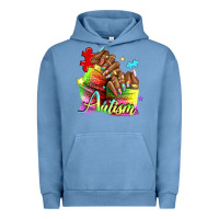 Pigment Pebble Blue Black woman Autism nails Urban Hoodie - NancyCooperArtShop