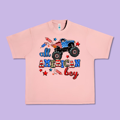 All American Boy  Monsterr Truck Urban Heavy Tee Designed By Adodesignshop