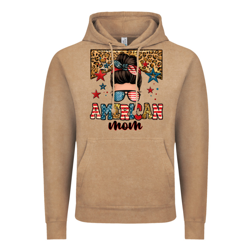 American Mom Junkie Messy Bun Vintage Hoodie by Zillion Design Studio | Teevron