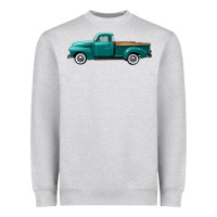 Heather Grey western truck left side view Heavyweight Sweatshirt - FaDigitalArtStudio