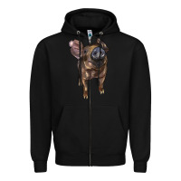 Black baby duroc pig Zipper Hoodie - LillyAllenDesigns