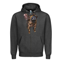 Charcoal Heather baby duroc pig Zipper Hoodie - LillyAllenDesigns