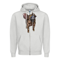 Dove Grey baby duroc pig Zipper Hoodie - LillyAllenDesigns