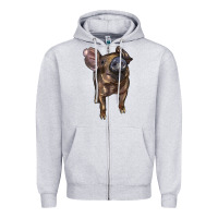 Heather Grey baby duroc pig Zipper Hoodie - LillyAllenDesigns