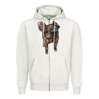 Oatmeal Heather baby duroc pig Zipper Hoodie - LillyAllenDesigns