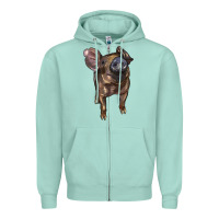 Seafoam baby duroc pig Zipper Hoodie - LillyAllenDesigns