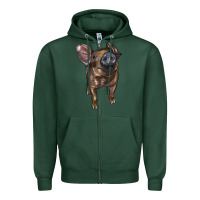Sports Green baby duroc pig Zipper Hoodie - LillyAllenDesigns