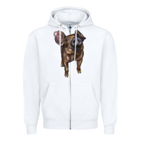 White baby duroc pig Zipper Hoodie - LillyAllenDesigns