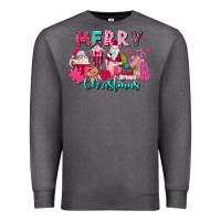 Charcoal Heather pink christmas coffee cups Premium Sweatshirt - MaliasSmallBusiness
