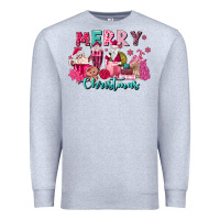 Heather Grey pink christmas coffee cups Premium Sweatshirt - MaliasSmallBusiness
