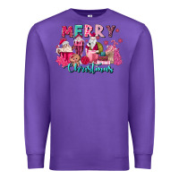 Purple pink christmas coffee cups Premium Sweatshirt - MaliasSmallBusiness
