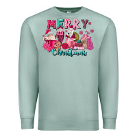 Seafoam pink christmas coffee cups Premium Sweatshirt - MaliasSmallBusiness