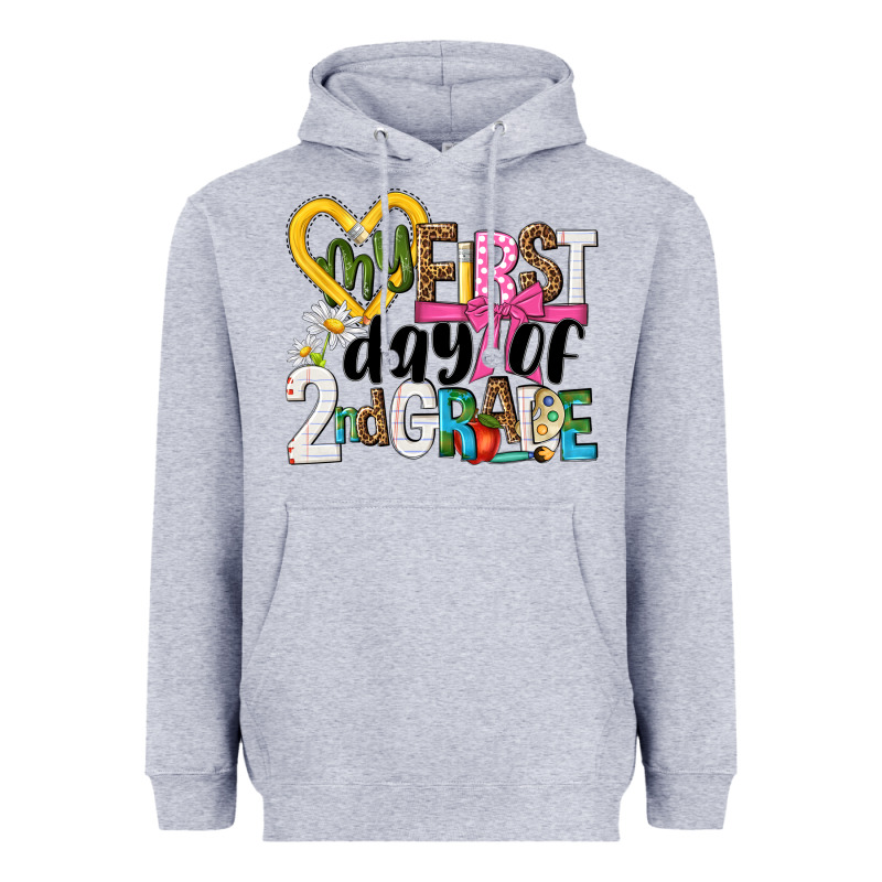 My First Day Of 2nd Grade Heavyweight Hoodie by NancyCooperArtShop | Teevron